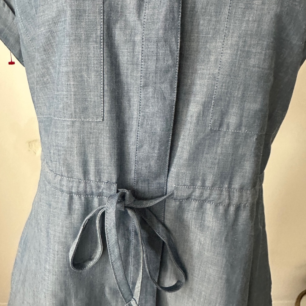 Barbour women's shirt dress Sleeve with plaid placket Denim Dress 8 US - Picture 10 of 10